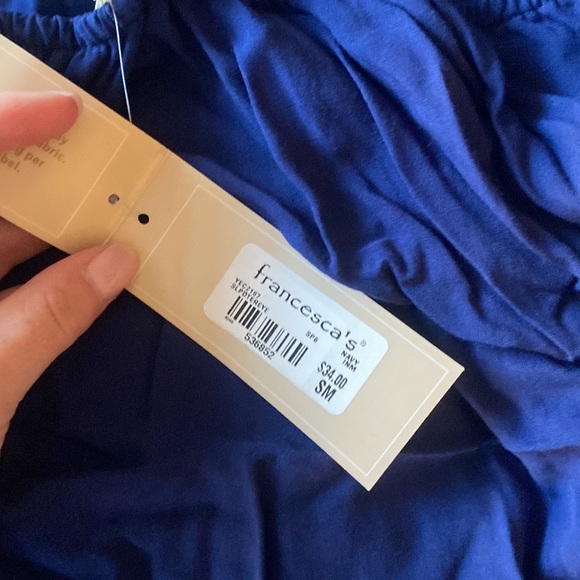NWT Navy Blue T Back Blouse! Size SMALL Miami brand from Francesca’s! - Picture 3 of 3